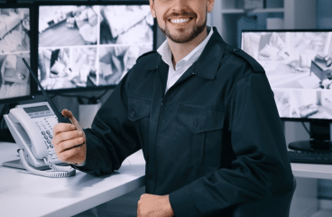 agent de surveillance souriant